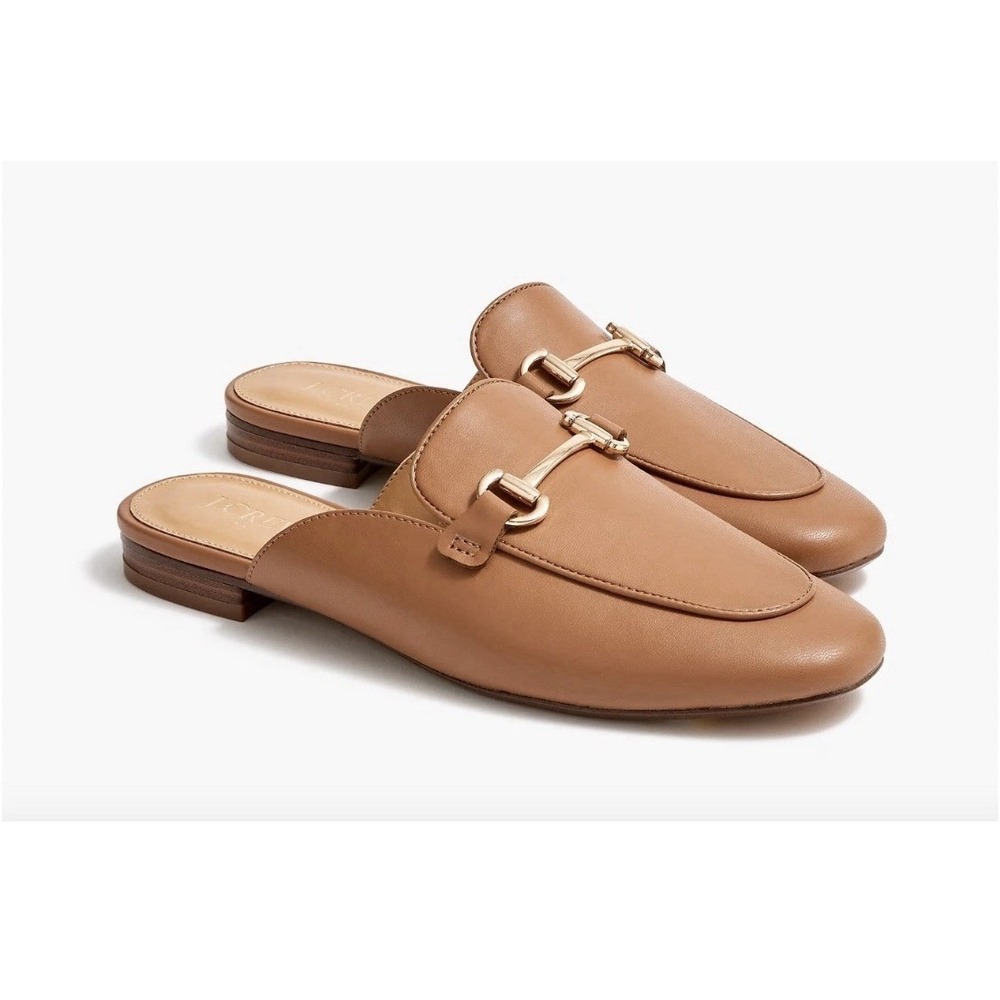 J.Crew Slip On Mules Cedar Wood Tan Preppy Casual Women Size 8.5 Equestrian